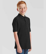 Fruit of the Loom Kids Poly/Cotton Piqué Polo Shirt | Black thumbnail 3