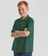 Fruit of the Loom Kids Poly/Cotton Piqué Polo Shirt | Bottle Green thumbnail 1