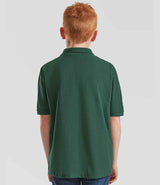 Fruit of the Loom Kids Poly/Cotton Piqué Polo Shirt | Bottle Green thumbnail 2