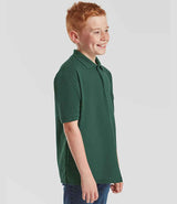 Fruit of the Loom Kids Poly/Cotton Piqué Polo Shirt | Bottle Green thumbnail 3