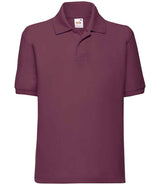 Fruit of the Loom Kids Poly/Cotton Piqué Polo Shirt | Burgundy thumbnail 4