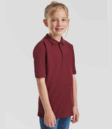 Fruit of the Loom Kids Poly/Cotton Piqué Polo Shirt | Burgundy thumbnail 3