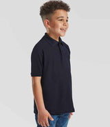 Fruit of the Loom Kids Poly/Cotton Piqué Polo Shirt | Deep Navy thumbnail 3