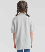 Fruit of the Loom Kids Poly/Cotton Piqué Polo Shirt | Heather Grey thumbnail 2