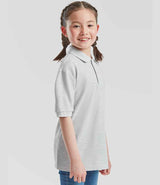 Fruit of the Loom Kids Poly/Cotton Piqué Polo Shirt | Heather Grey thumbnail 3