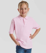 Fruit of the Loom Kids Poly/Cotton Piqué Polo Shirt | Light Pink thumbnail 1