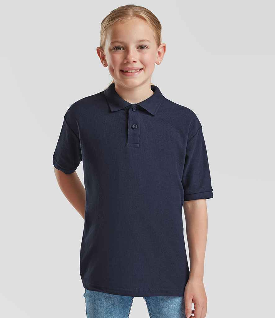Fruit of the Loom Kids Poly/Cotton Piqué Polo Shirt | Navy