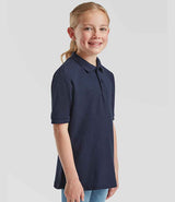Fruit of the Loom Kids Poly/Cotton Piqué Polo Shirt | Navy thumbnail 3
