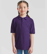 Fruit of the Loom Kids Poly/Cotton Piqué Polo Shirt | Purple thumbnail 1