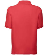 Fruit of the Loom Kids Poly/Cotton Piqué Polo Shirt | Red thumbnail 4