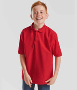 Fruit of the Loom Kids Poly/Cotton Piqué Polo Shirt | Red thumbnail 1