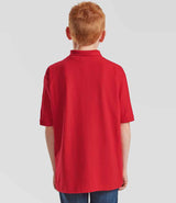 Fruit of the Loom Kids Poly/Cotton Piqué Polo Shirt | Red thumbnail 2