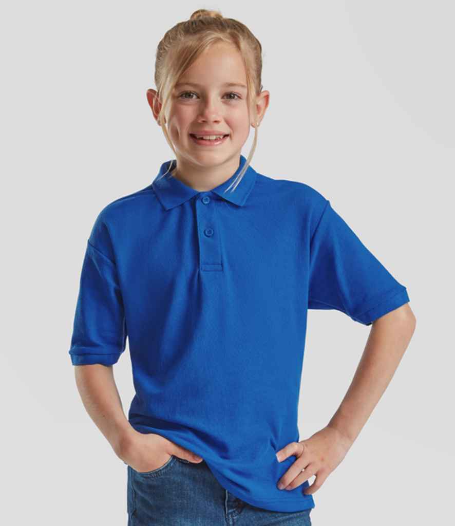 Fruit of the Loom Kids Poly/Cotton Piqué Polo Shirt | Royal Blue