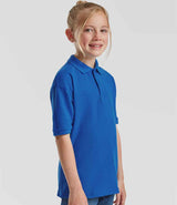 Fruit of the Loom Kids Poly/Cotton Piqué Polo Shirt | Royal Blue thumbnail 3