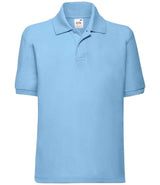 Fruit of the Loom Kids Poly/Cotton Piqué Polo Shirt | Sky Blue thumbnail 3