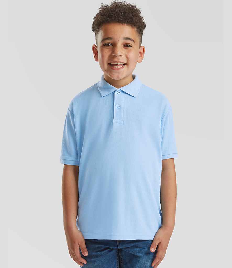 Fruit of the Loom Kids Poly/Cotton Piqué Polo Shirt | Sky Blue