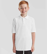 Fruit of the Loom Kids Poly/Cotton Piqué Polo Shirt | White thumbnail 2