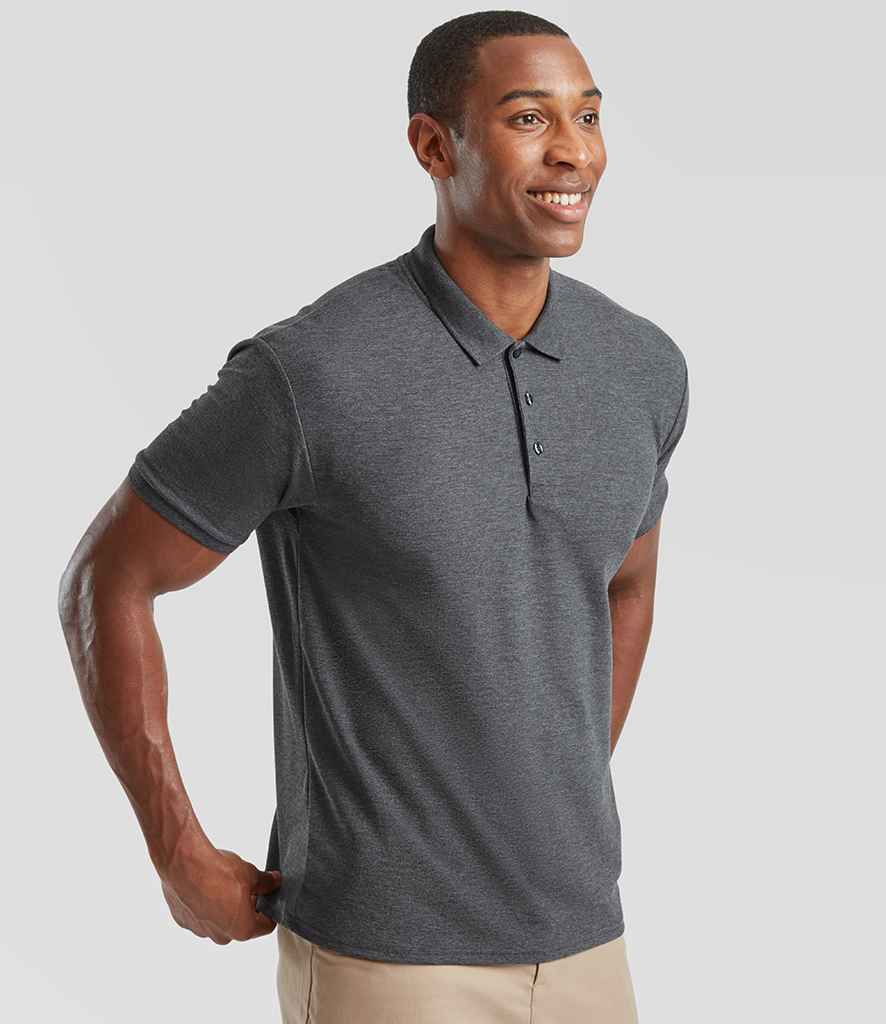 Fruit of the Loom Poly/Cotton Piqué Polo Shirt | Dark Heather