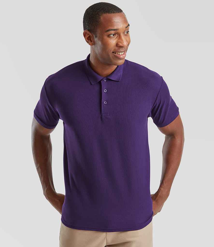 Fruit of the Loom Poly/Cotton Piqué Polo Shirt | Purple