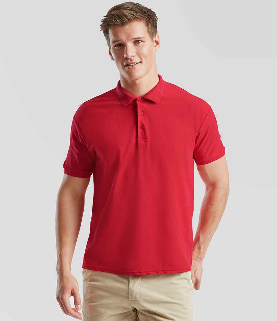 Fruit of the Loom Poly/Cotton Piqué Polo Shirt | Red