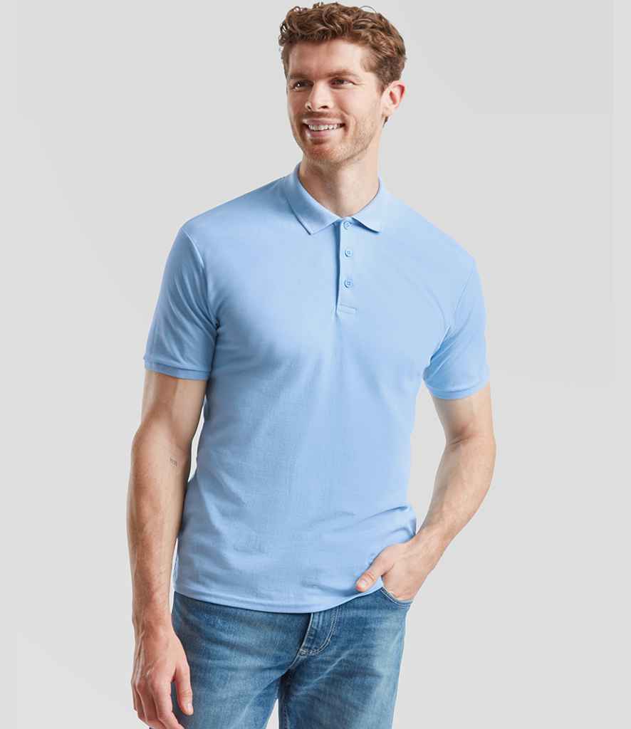 Fruit of the Loom Poly/Cotton Piqué Polo Shirt | Sky Blue