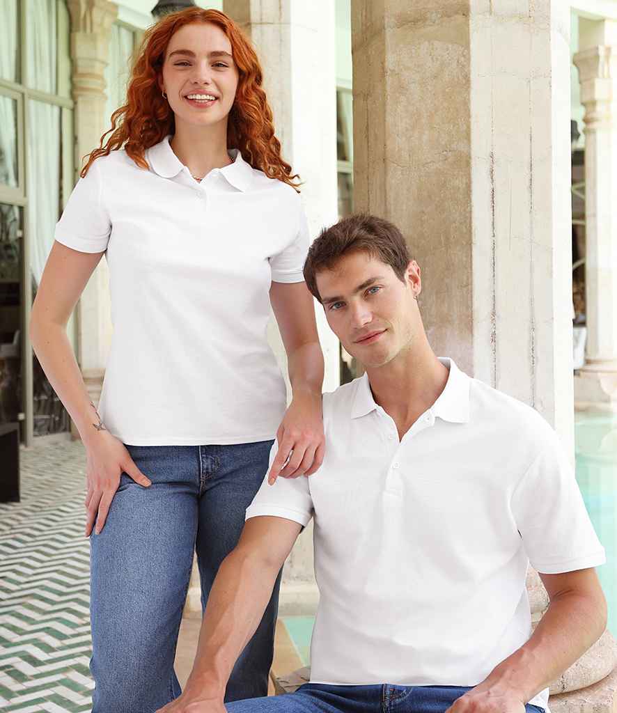 Fruit of the Loom Poly/Cotton Piqué Polo Shirt | White