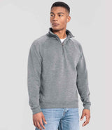 Fruit of the Loom Iconic Premium Zip Neck Sweatshirt | Athletic Heather thumbnail 1