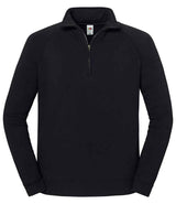 Fruit of the Loom Iconic Premium Zip Neck Sweatshirt | Black thumbnail 4