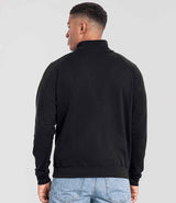 Fruit of the Loom Iconic Premium Zip Neck Sweatshirt | Black thumbnail 2