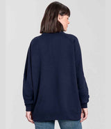 Fruit of the Loom Iconic Premium Zip Neck Sweatshirt | Deep Navy thumbnail 3