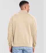 Fruit of the Loom Iconic Premium Zip Neck Sweatshirt | Desert Sand thumbnail 2