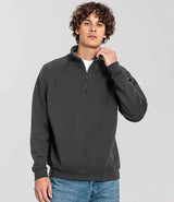 Fruit of the Loom Iconic Premium Zip Neck Sweatshirt | Light Graphite thumbnail 1