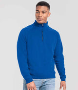 Fruit of the Loom Iconic Premium Zip Neck Sweatshirt | Royal Blue thumbnail 1