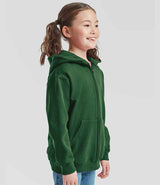 Fruit of the Loom Kids Classic Zip Hooded Sweatshirt | Bottle Green thumbnail 3