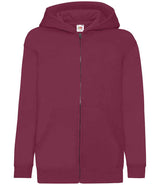 Fruit of the Loom Kids Classic Zip Hooded Sweatshirt | Burgundy thumbnail 1
