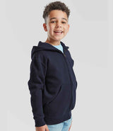 Fruit of the Loom Kids Classic Zip Hooded Sweatshirt | Deep Navy thumbnail 3