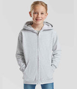 Fruit of the Loom Kids Classic Zip Hooded Sweatshirt | Heather Grey thumbnail 1