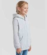 Fruit of the Loom Kids Classic Zip Hooded Sweatshirt | Heather Grey thumbnail 3
