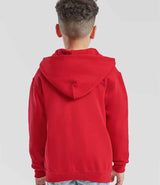 Fruit of the Loom Kids Classic Zip Hooded Sweatshirt | Red thumbnail 2