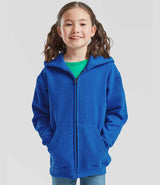 Fruit of the Loom Kids Classic Zip Hooded Sweatshirt | Royal Blue thumbnail 1