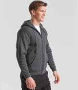 Fruit of the Loom Classic Zip Hooded Sweatshirt | Dark Heather thumbnail 3