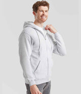 Fruit of the Loom Classic Zip Hooded Sweatshirt | Heather Grey thumbnail 3