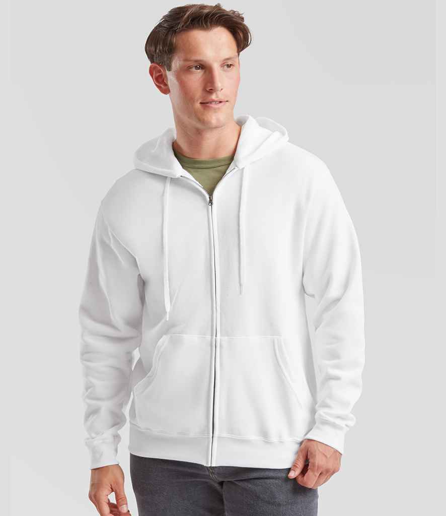 Fruit of the Loom Classic Zip Hooded Sweatshirt | White