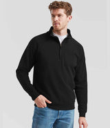 Fruit of the Loom Classic Zip Neck Sweatshirt | Black thumbnail 1