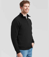Fruit of the Loom Classic Zip Neck Sweatshirt | Black thumbnail 3
