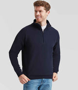 Fruit of the Loom Classic Zip Neck Sweatshirt | Deep Navy thumbnail 1