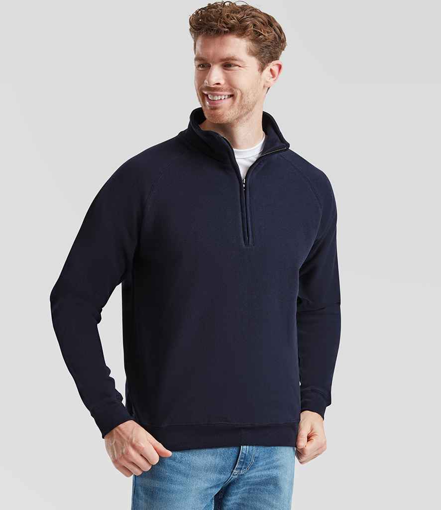 Fruit of the Loom Classic Zip Neck Sweatshirt | Deep Navy