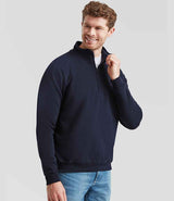 Fruit of the Loom Classic Zip Neck Sweatshirt | Deep Navy thumbnail 3