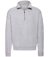 Fruit of the Loom Classic Zip Neck Sweatshirt | Heather Grey thumbnail 4