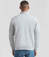 Fruit of the Loom Classic Zip Neck Sweatshirt | Heather Grey thumbnail 2